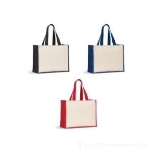 HELSINQUE COLOUR. Torba płócienna (320 g/m²), z dnem i bokami z laminowanej juty (350 g/m²) w kolorach – dostępne kolory