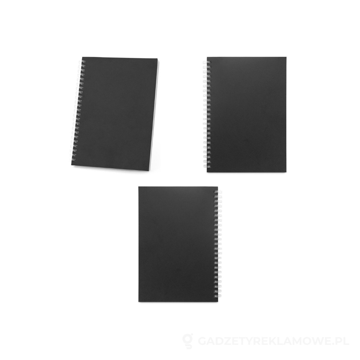 STR-93665-103-wariant-watermark SCHILLER. Notatnik A5 z elastyczną okładką, wykonany w 100% z papieru pochodzącego z recyklingu - czarny – zdjęcia produktu