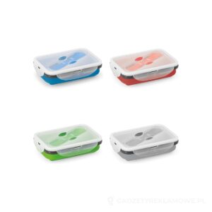 SAFFRON. Lunch Box. Wysuwane hermetyczne pudełko wykonane z silikonu i PP 640 mL – dostępne kolory