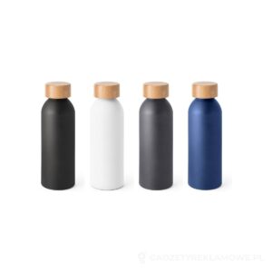 QUETA. Aluminiowa butelka z bambusową pokrywką 550 ml – dostępne kolory