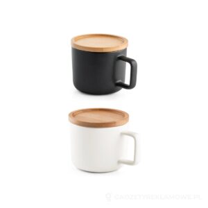 FANGIO. Kubek ceramiczny z bambusową podstawą i pokrywką 230 mL – dostępne kolory