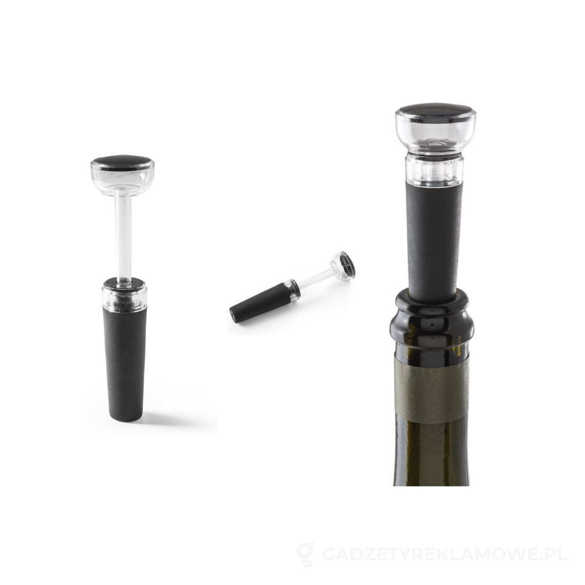 STR-94278-103-wariant-watermark VIOGNIER. Korek do wina z pompką próżniową - czarny – zdjęcia produktu