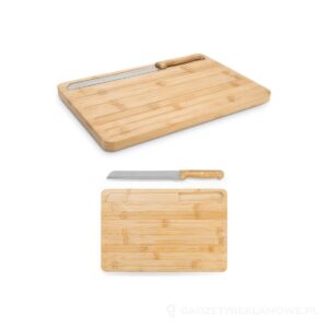 CATCHER. Bambusowa deska do krojenia chleba z nożem w zestawie - naturalny – zdjęcia produktu