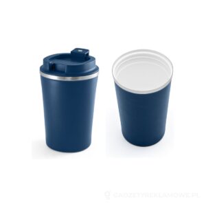 PHELPS CERAMIC. Kubek podróżny ze stali nierdzewnej z ceramicznym wykończeniem wnętrza o pojemności 470 ml - granatowy – zdjęcia produktu