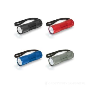 FLASHY. Aluminiowa latarka z 9 diodami LED – dostępne kolory