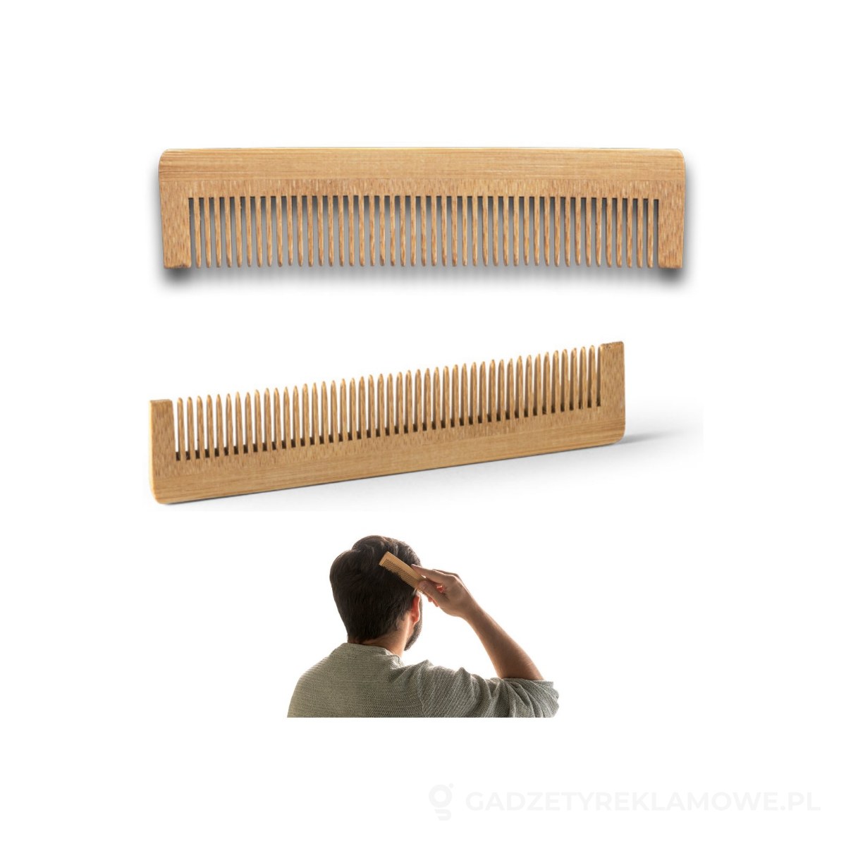STR-95054-160-wariant-watermark ENOS. Grzebień bambusowy - naturalny – zdjęcia produktu