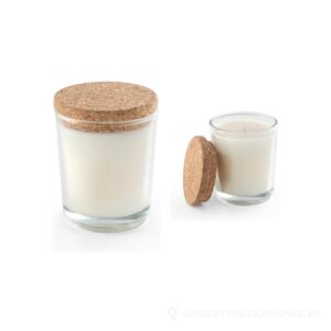 ZEN 80. Aromatyczna świeca w szklanym kubku z korkową pokrywką 80 g - przezroczysty – zdjęcia produktu