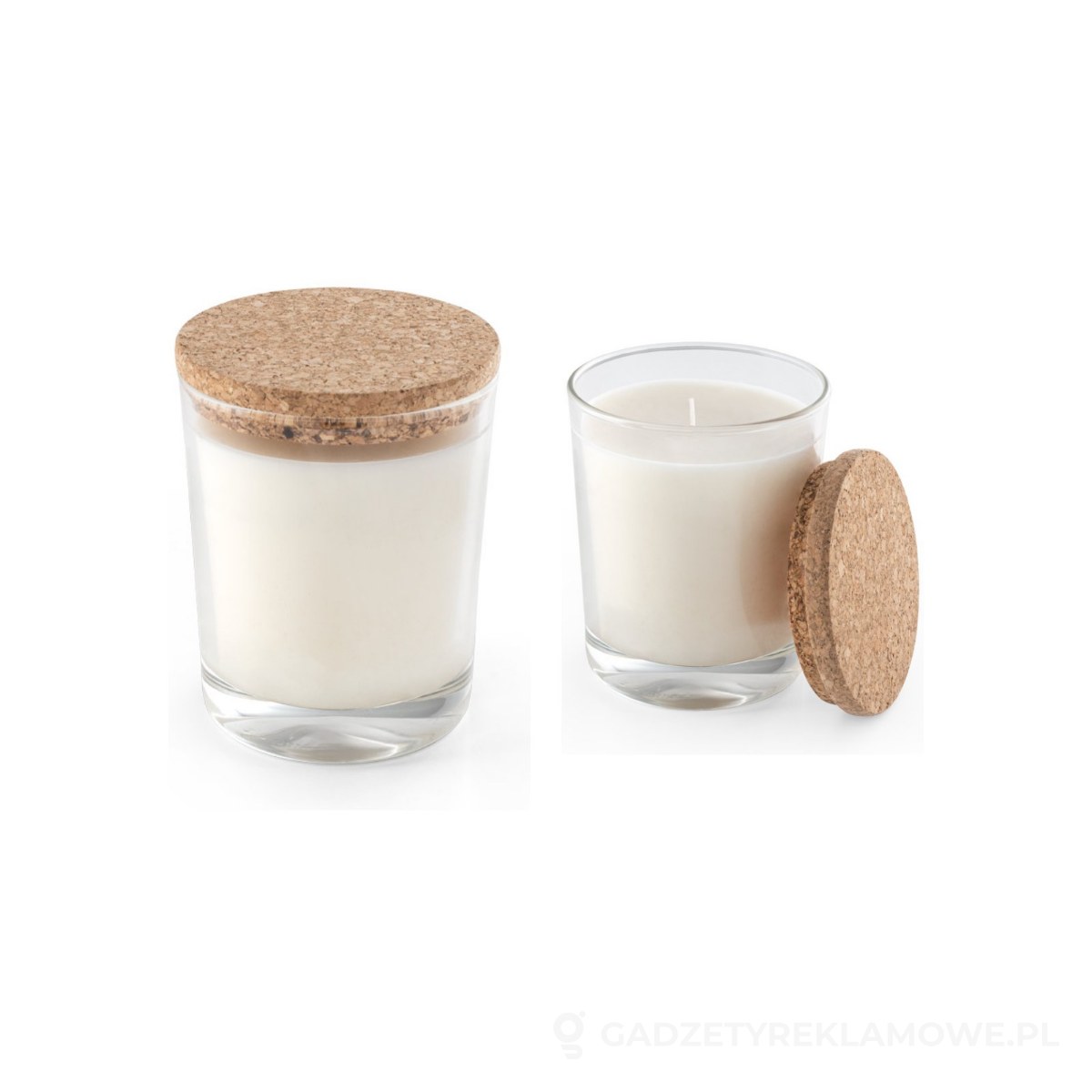 STR-95078-110-wariant-watermark ZEN 180. Aromatyczna świeca w szklanym kubku z korkową pokrywką 180 g - przezroczysty – zdjęcia produktu