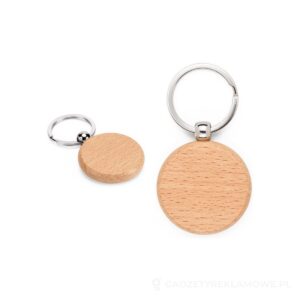 STEWIE ROUND. Okrągły brelok z drewna bukowego - naturalny – zdjęcia produktu