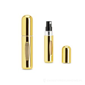 LINDEN. Aluminiowy atomizer do perfum z możliwością łatwego napełniania - złoty – zdjęcia produktu