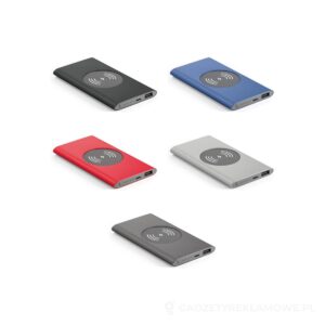 CASSINI. Power bank 4.000 mAh z bezprzewodową ładowarką 5W z aluminium pochodzącego z recyklingu (100% rAL) – dostępne kolory