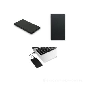 DENNING. Smukły power bank ze stali nierdzewnej o pojemności 5000 mAh - czarny – zdjęcia produktu