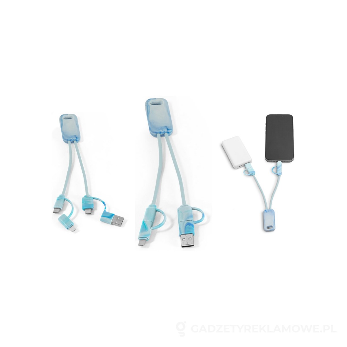 STR-97191-100-wariant-watermark BERNERS. Superszybki kabel USB 6 w 1 wykonany w przetworzonego PET (100% rPET) - wielokolorowy – zdjęcia produktu