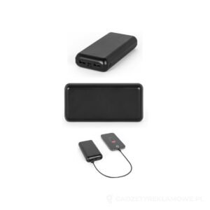 LEAKEY 20. Power bank 20'000 mAh wykonany w ABS pochodzącego z recyklingu (100% rABS) - czarny – zdjęcia produktu