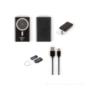 WRIGHT 10. Magnetyczny powerbank z superszybkim ładowaniem z recyklingowanego aluminium i recyklingowanego ABS o pojemności 10 000 mAh - czarny – zdjęcia produktu