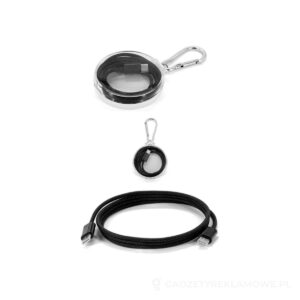 JEMISON. Kabel USB-C do USB-C z oplotem (60 W), wykonany z tworzywa ABS, stali nierdzewnej, aluminium i poliestru - czarny – zdjęcia produktu