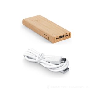 KOHN. Power bank 5.000 mAh z bambusa - naturalny – zdjęcia produktu