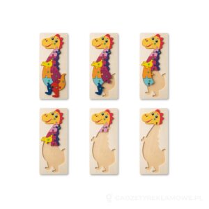 DIPLODOCO. Puzzle w kształcie dinozaura ze sklejki sosnowej - naturalny – zdjęcia produktu