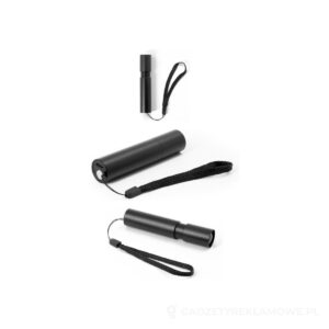 BRUCE. Latarka z możliwością ładowania, wykonana z aluminium pochodzącego z recyklingu (100% rAL), z wysuwaną końcówką o długości 30 mm - czarny – zdjęcia produktu