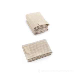 CELINE. Koc z poliestru z recyklingu (100% rPET) z przeszyciami do personalizacji - beżowy – zdjęcia produktu