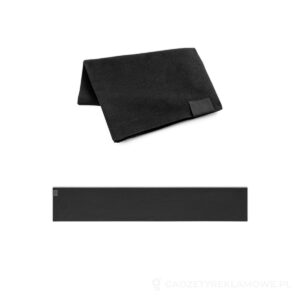 SERENITY. Szalik z poliestru z recyklingu (100% rPET) z przeszyciami do personalizacji - czarny – zdjęcia produktu