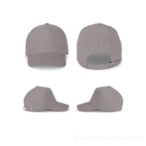 ASHTON. Czapka z 100% bawełny (260 g/m²) z 5 panelami - jasnoszary – zdjęcia produktu