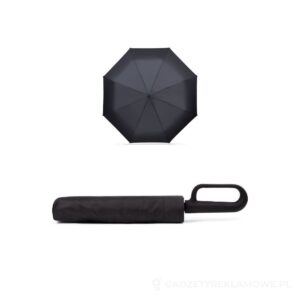 CAMILLE. Duży parasol (27") z tkaniny pongee 190T - czarny – zdjęcia produktu