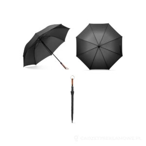 MATEO. Duży (30") parasol pongee - czarny – zdjęcia produktu