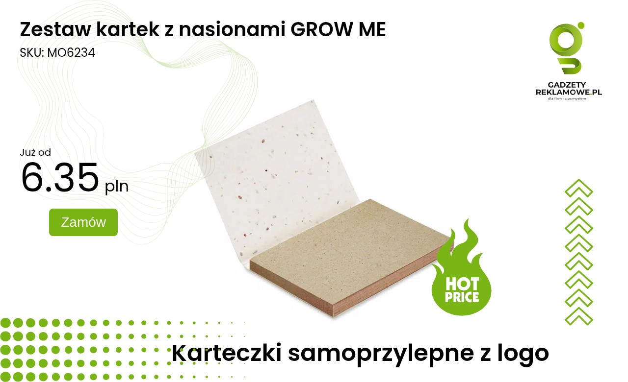 Zestaw kartek z nasionami GROW ME Zestaw kartek z nasionami GROW ME ekologiczne
