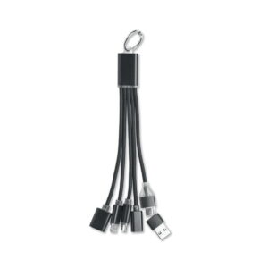 Brelok 3w1 kabel ładujący HUBLUE - czarny