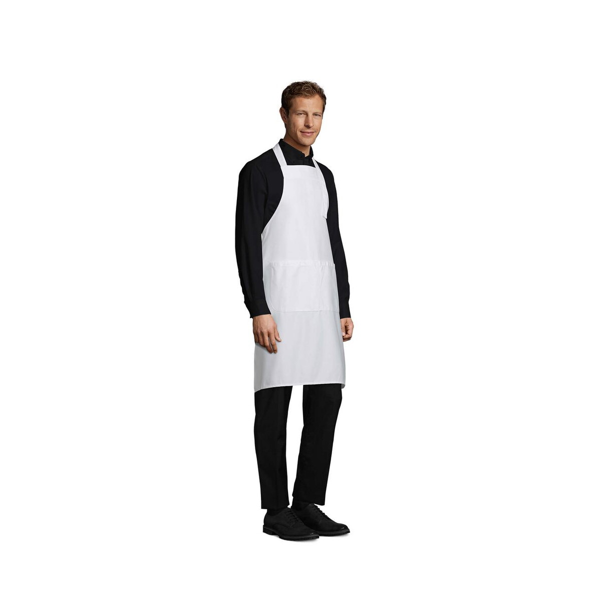 Fartuchy z logo – gala apron with pockets gala s88010-wh-side GALA APRON WITH POCKETS GALA s88010-wh-side