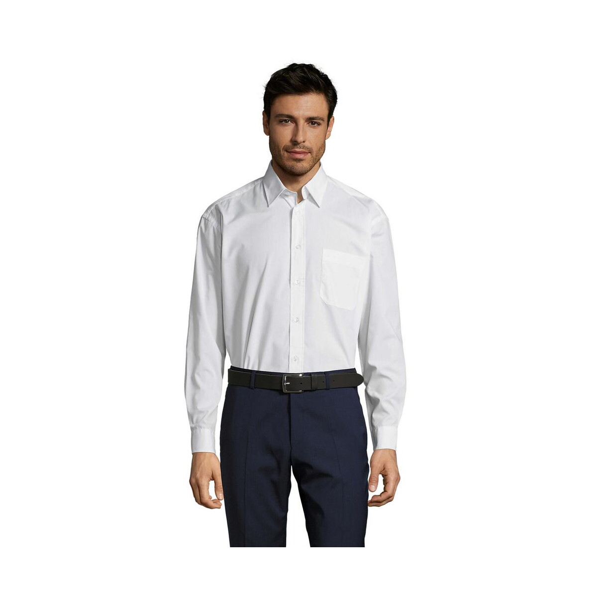 Koszule z logo – baltimore poplin men shirt baltimore s16040-wh BALTIMORE POPLIN MEN SHIRT BALTIMORE s16040-wh