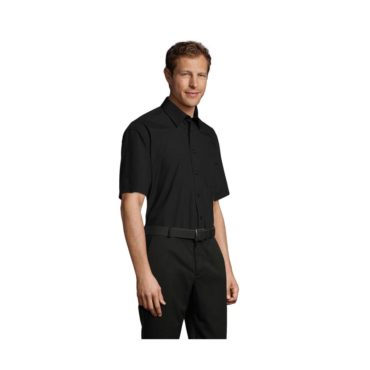 Koszule z logo – bristol poplin men shirt bristol s16050-bk-side BRISTOL POPLIN MEN SHIRT BRISTOL s16050-bk-side