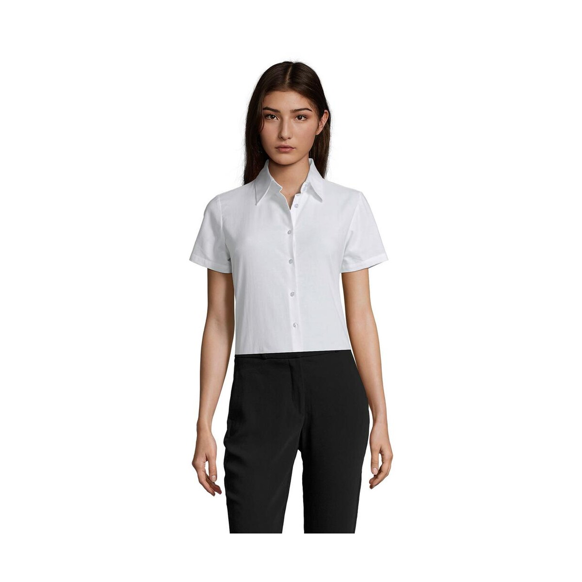 Koszule z logo – elite women’s shirt oxford elite s16030-wh ELITE WOMEN'S SHIRT OXFORD ELITE s16030-wh