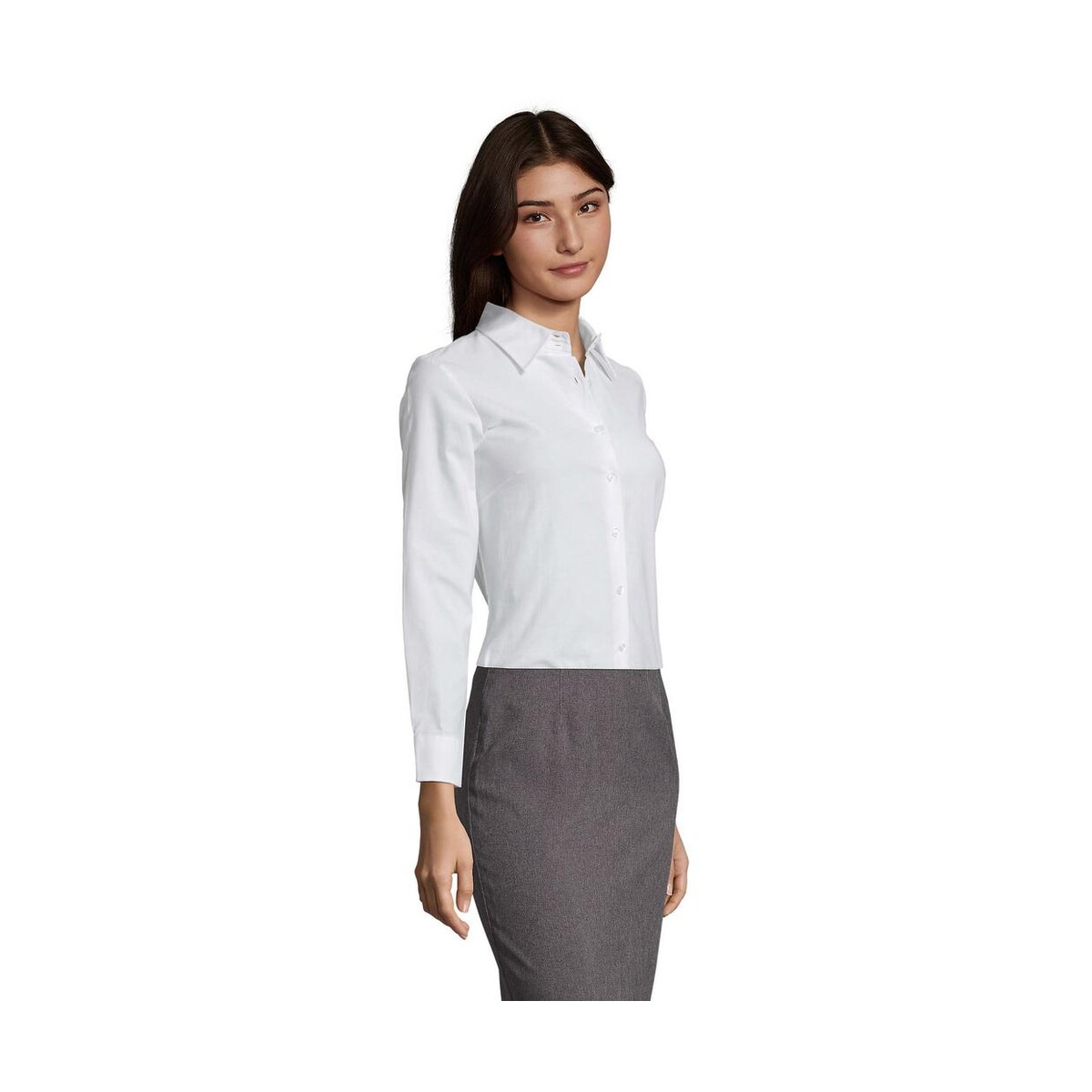 Koszule z logo – embassy women shirt oxford embassy s16020-wh-side EMBASSY WOMEN SHIRT OXFORD EMBASSY s16020-wh-side