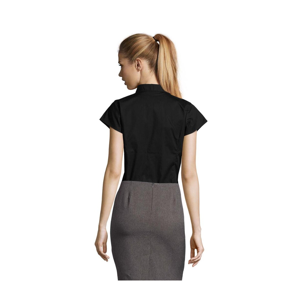 Koszule z logo – excess stretch women shirt excess s17020-bk-back EXCESS STRETCH WOMEN SHIRT EXCESS s17020-bk-back
