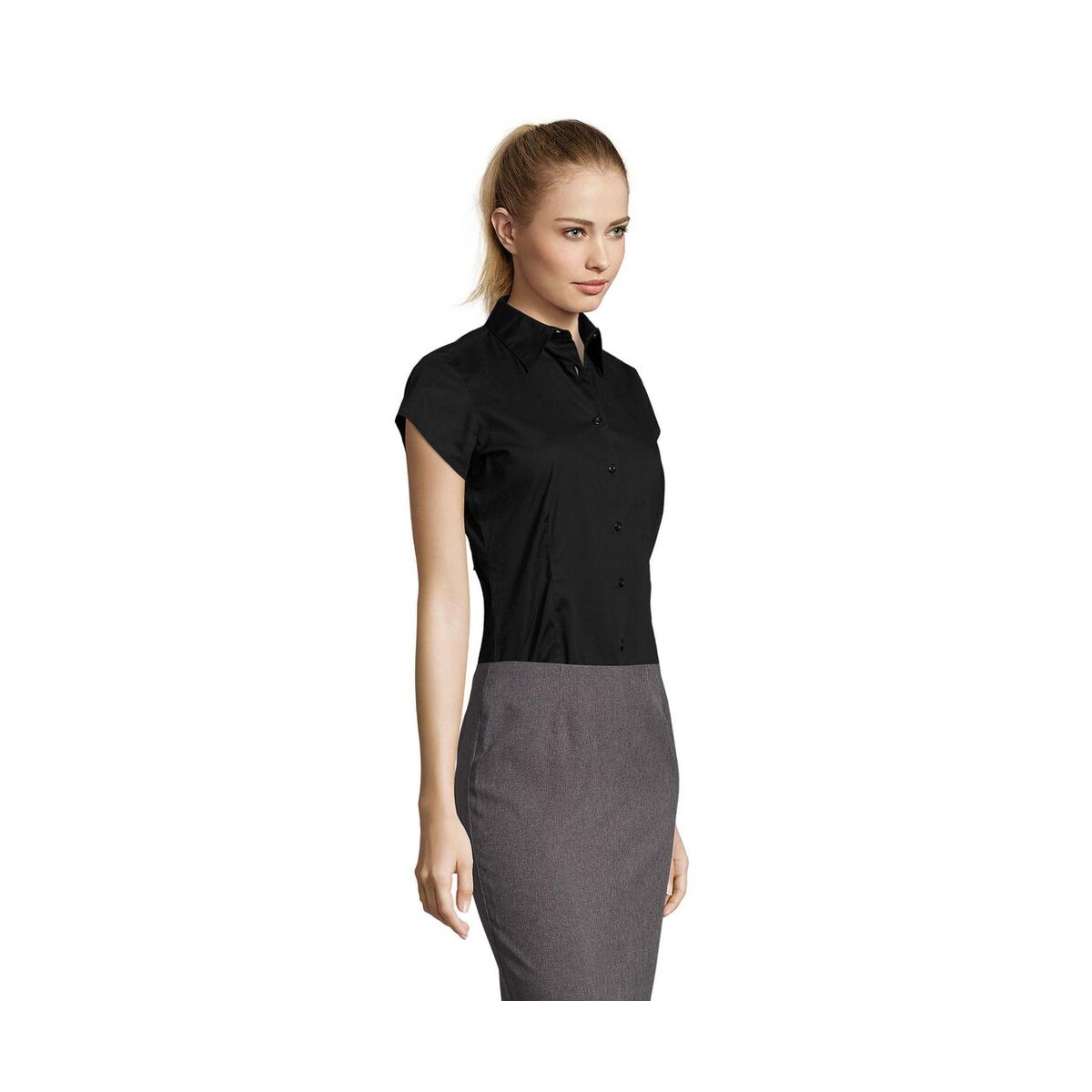 Koszule z logo – excess stretch women shirt excess s17020-bk-side EXCESS STRETCH WOMEN SHIRT EXCESS s17020-bk-side