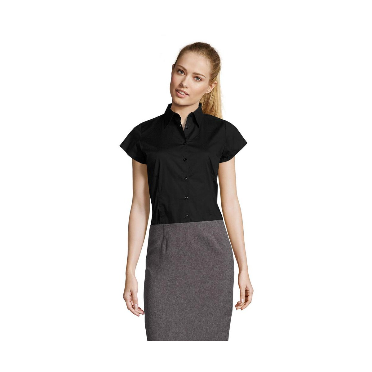 Koszule z logo – excess stretch women shirt excess s17020-bk EXCESS STRETCH WOMEN SHIRT EXCESS s17020-bk