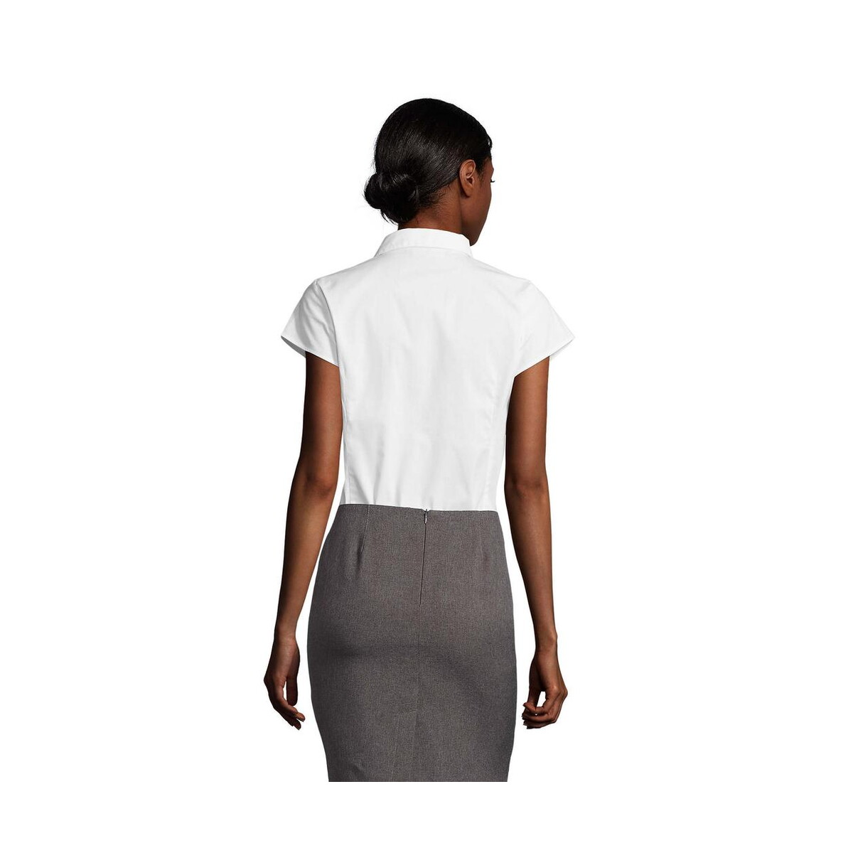 Koszule z logo – excess stretch women shirt excess s17020-wh-back EXCESS STRETCH WOMEN SHIRT EXCESS s17020-wh-back