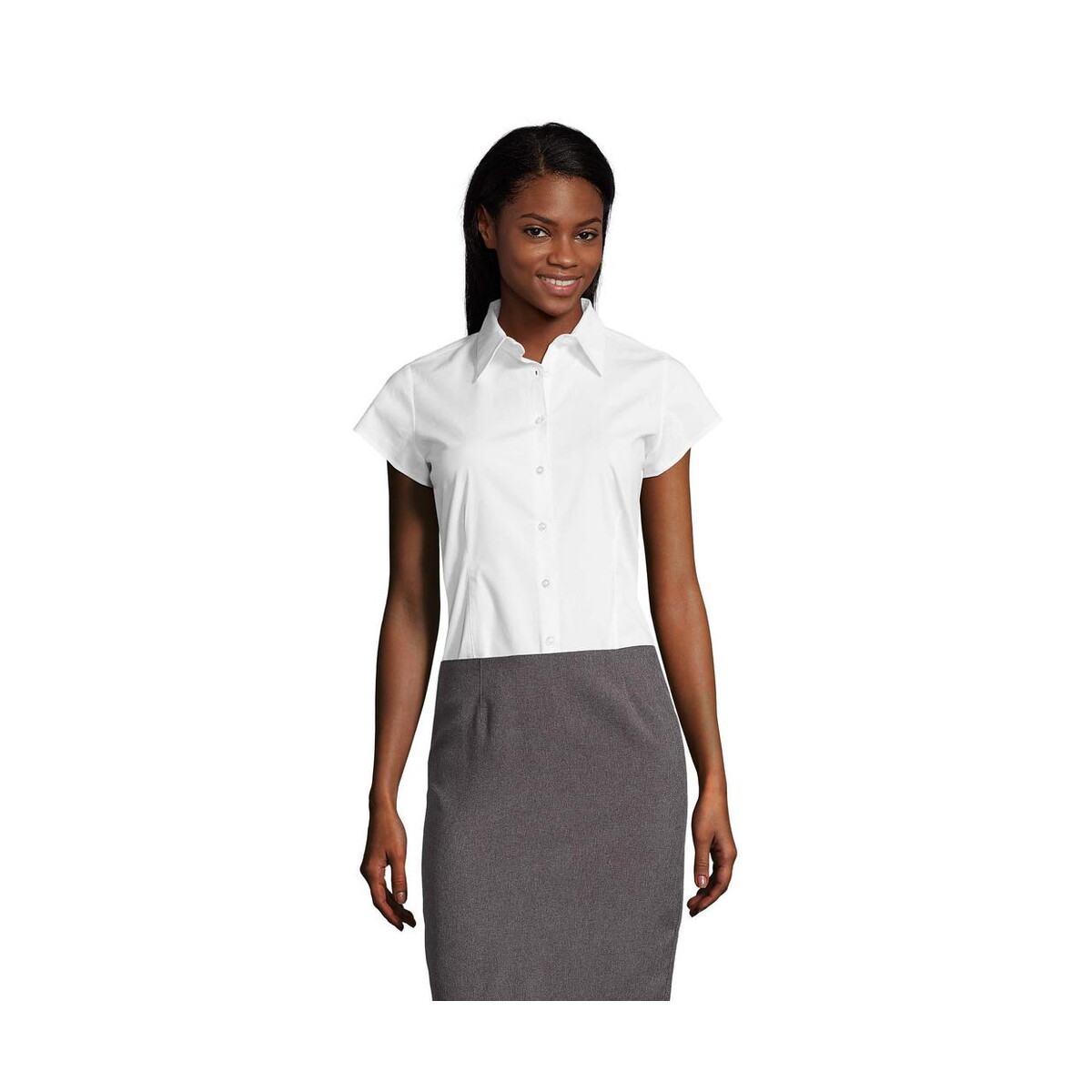 Koszule z logo – excess stretch women shirt excess s17020-wh EXCESS STRETCH WOMEN SHIRT EXCESS s17020-wh