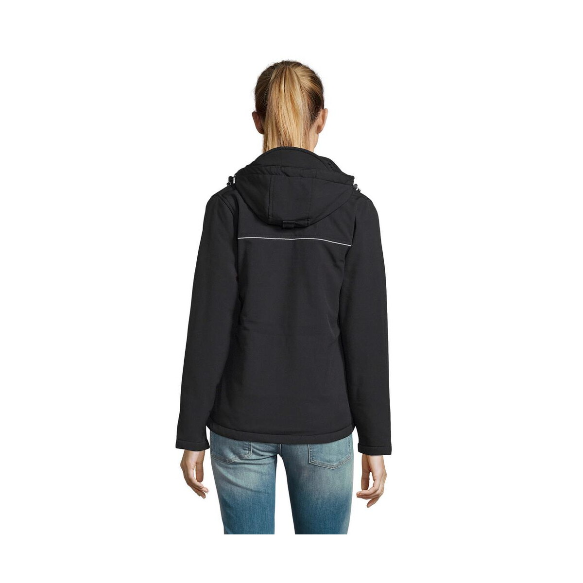 Kurtki z logo – rock women winter softshell rock women s46804-bk-back ROCK WOMEN WINTER SOFTSHELL ROCK WOMEN s46804-bk-back