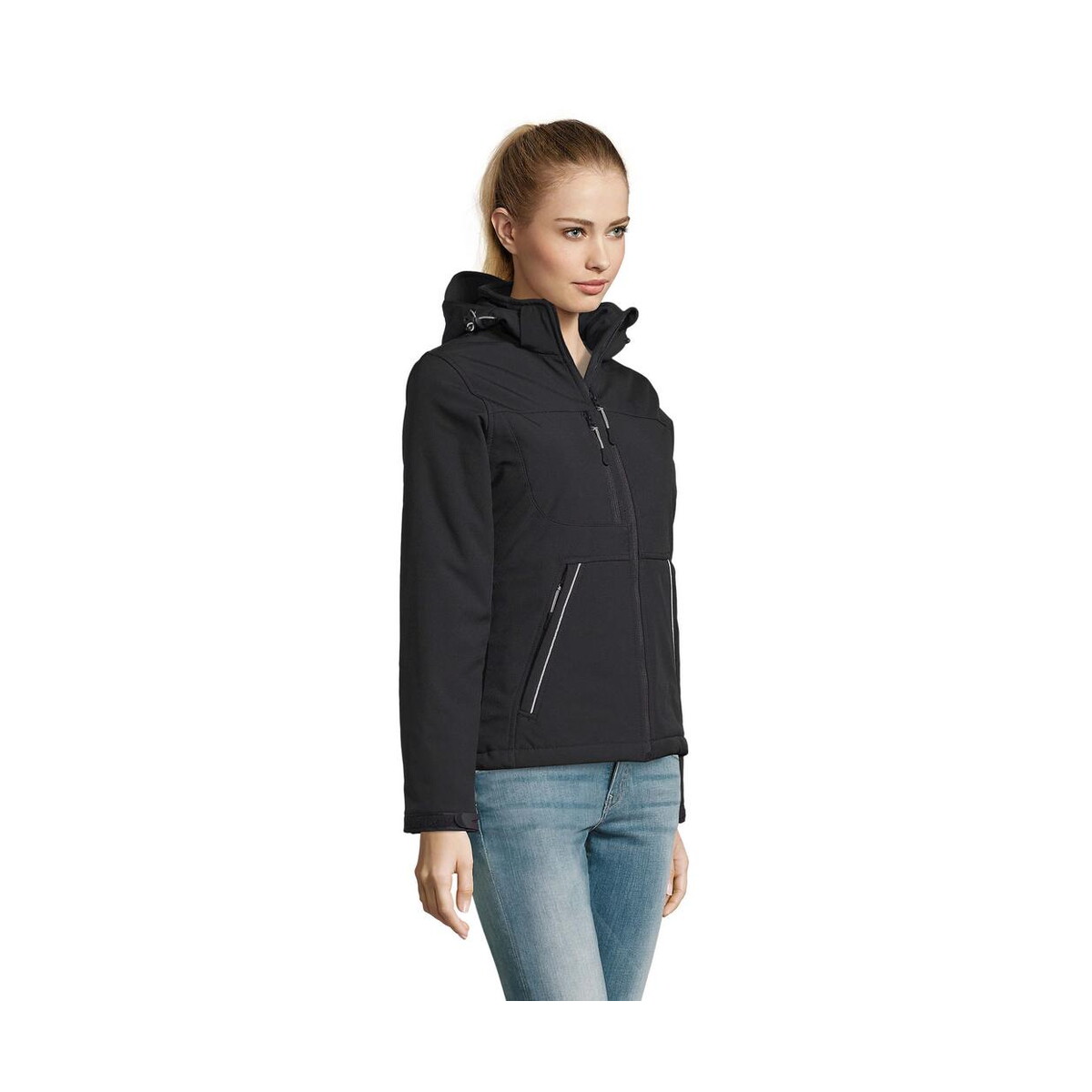 Kurtki z logo – rock women winter softshell rock women s46804-bk-side ROCK WOMEN WINTER SOFTSHELL ROCK WOMEN s46804-bk-side