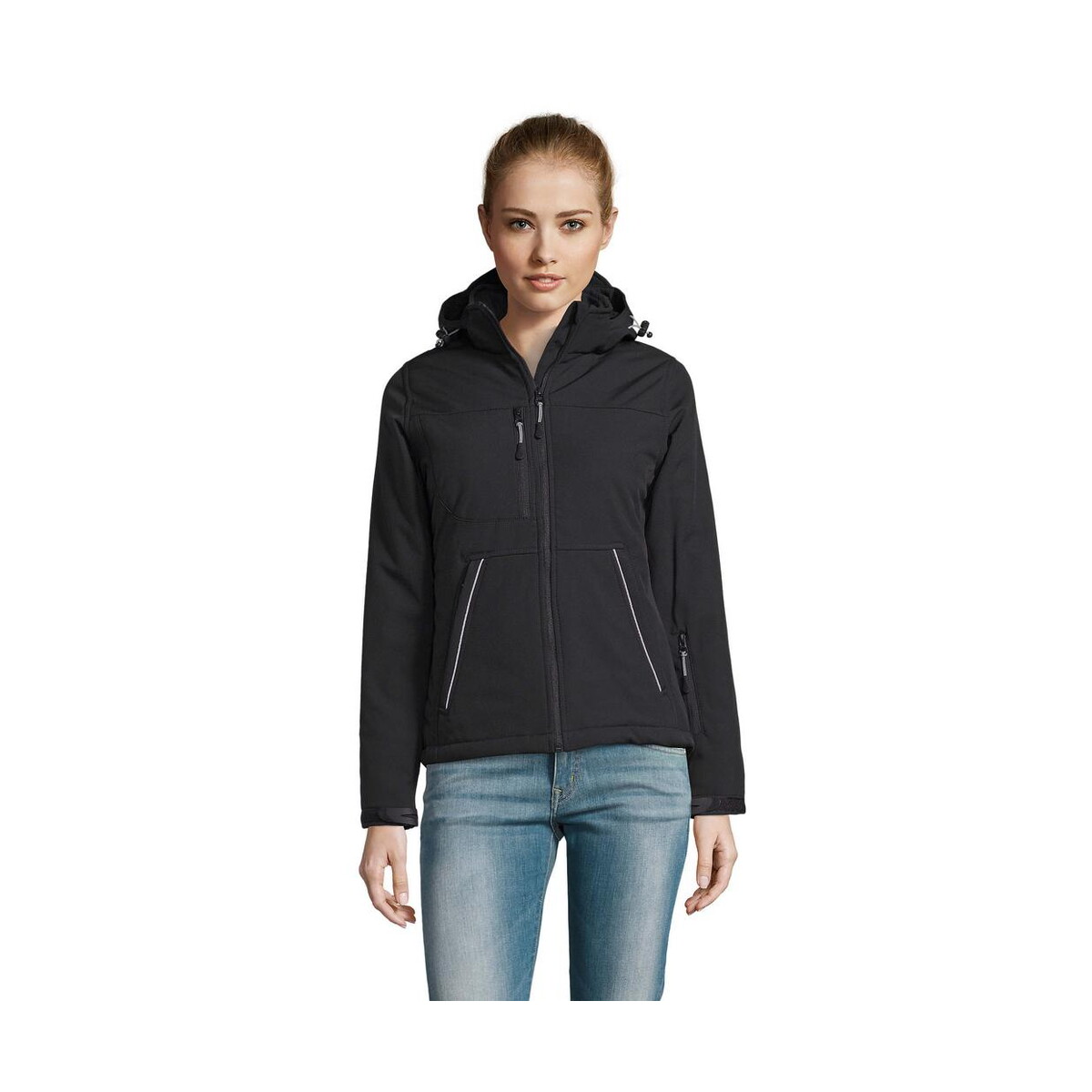 Kurtki z logo – rock women winter softshell rock women s46804-bk ROCK WOMEN WINTER SOFTSHELL ROCK WOMEN s46804-bk