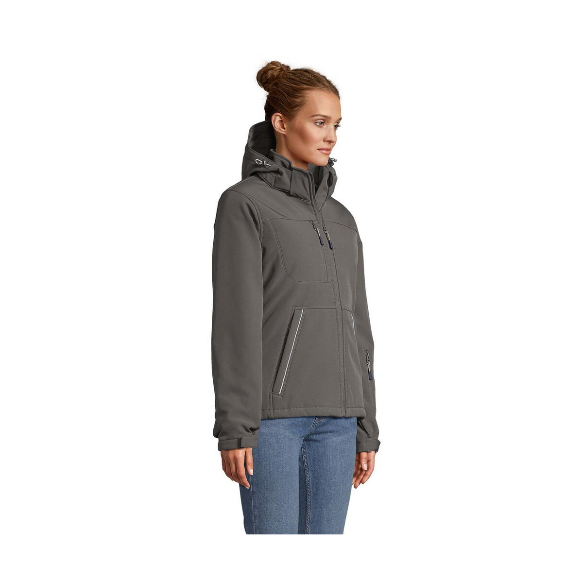 Kurtki z logo – rock women winter softshell rock women s46804-cr-side ROCK WOMEN WINTER SOFTSHELL ROCK WOMEN s46804-cr-side