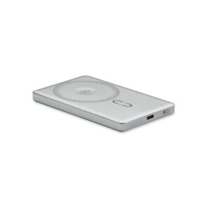 Magnetyczny powerbank 5000mAh 1 CORE - srebrny mat