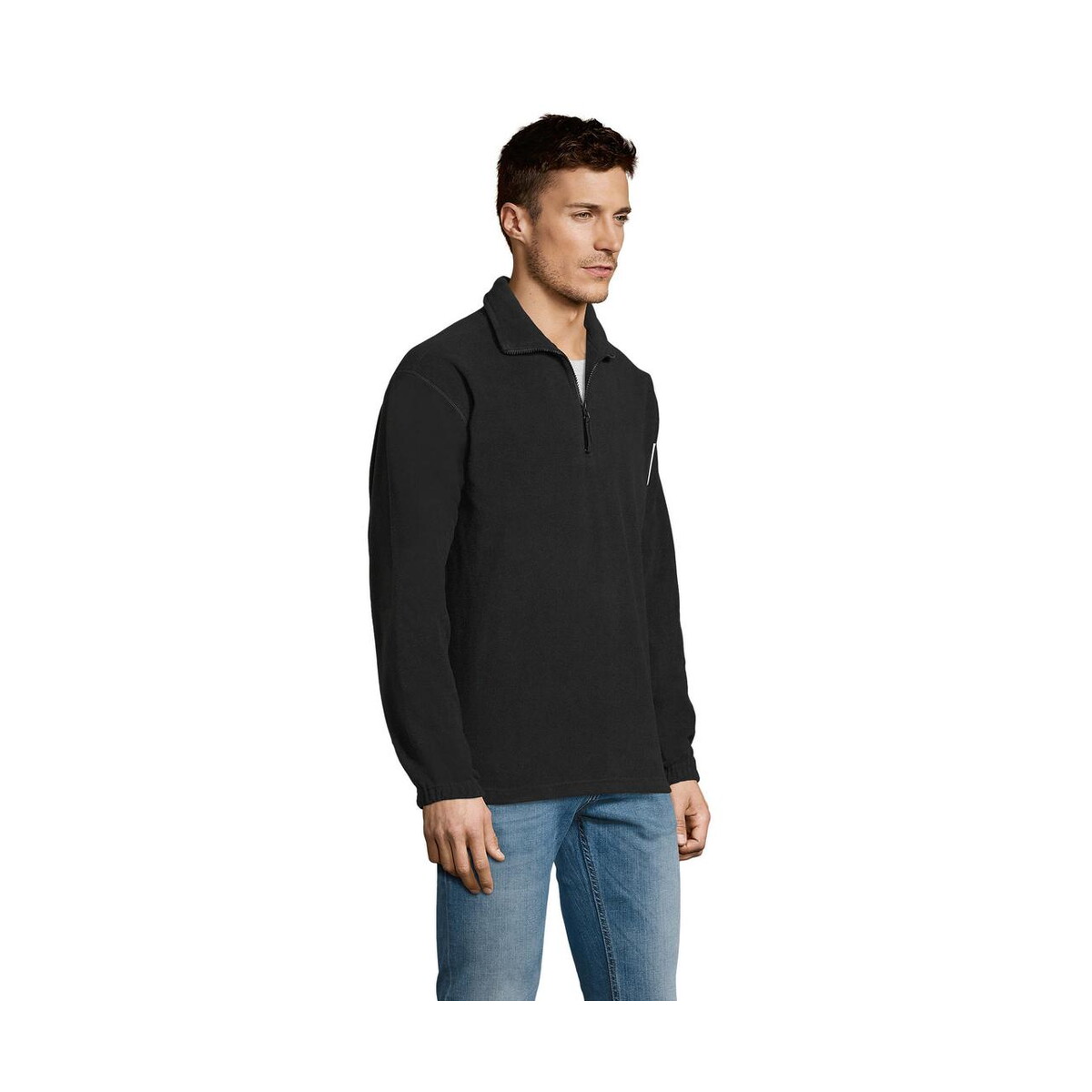 Polary z logo – ness sweat fleece 1/4 zip ness s56000-bk-side NESS SWEAT FLEECE 1/4 ZIP NESS s56000-bk-side