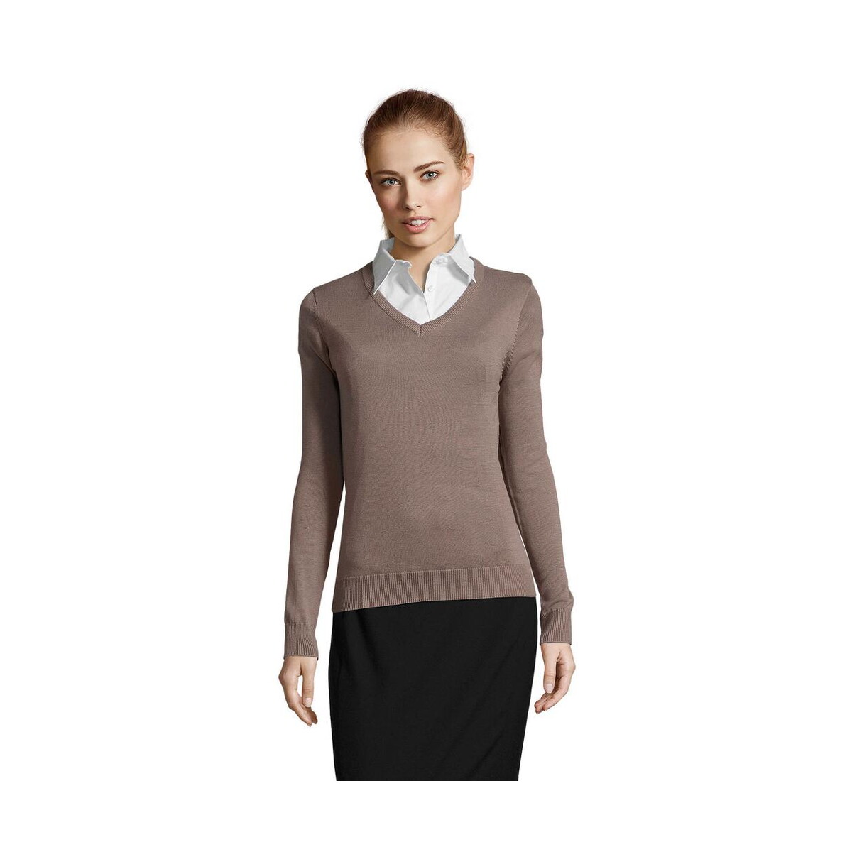 Swetry z logo – galaxy women v-neck sweater galaxy women s90010-ep GALAXY WOMEN V-NECK SWEATER GALAXY WOMEN s90010-ep