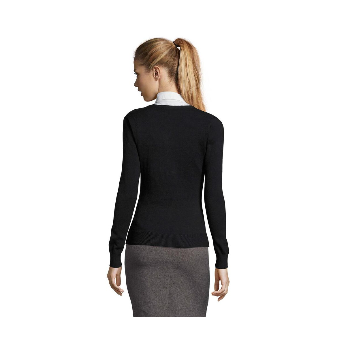 Swetry z logo – galaxy women v-neck sweater galaxy women s90010-ny-back GALAXY WOMEN V-NECK SWEATER GALAXY WOMEN s90010-ny-back