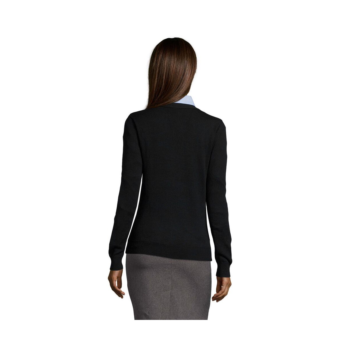 Swetry z logo – golden women v neck cardiga golden women s90012-bk-back GOLDEN WOMEN V NECK CARDIGA GOLDEN WOMEN s90012-bk-back
